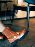 Дамски боти камел от екологична кожа Aurona