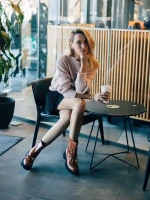 Дамски боти камел от екологична кожа Aurona