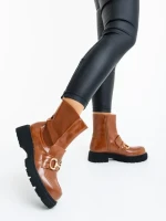 Дамски боти камел от екологична кожа Aurona