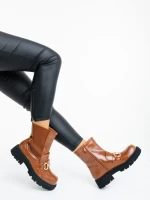 Дамски боти камел от екологична кожа Aurona