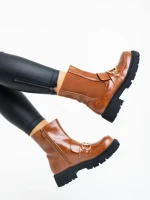 Дамски боти камел от екологична кожа Aurona