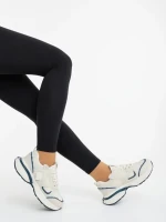 Дамски спортни обувки бежово със синьо от екологична кожа и текстилен материал Revana