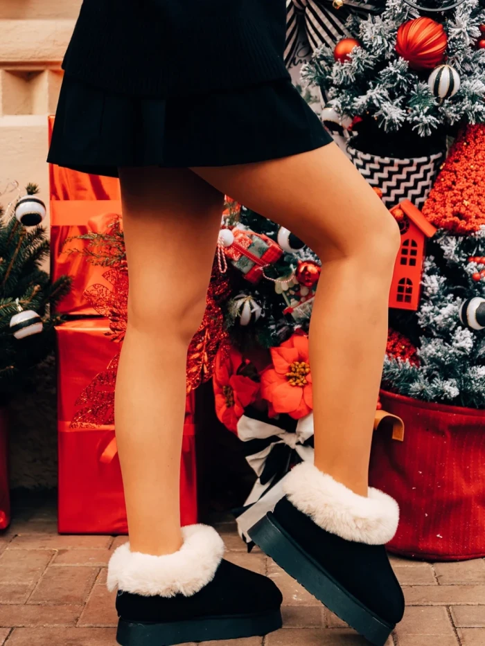 Дамски чехли черни от текстилен материал Astria