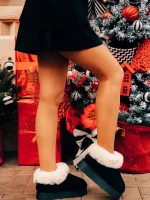 Дамски чехли черни от текстилен материал Astria