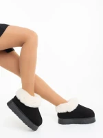 Дамски чехли черни от текстилен материал Astria