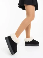 Дамски чехли черни от текстилен материал Astria