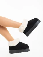 Дамски чехли черни от текстилен материал Astria