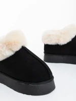 Дамски чехли черни от текстилен материал Astria