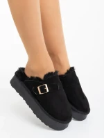 Дамски чехли черни от текстилен материал Sorella