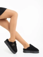 Дамски чехли черни от текстилен материал Sorella