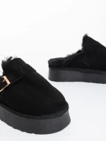 Дамски чехли черни от текстилен материал Sorella