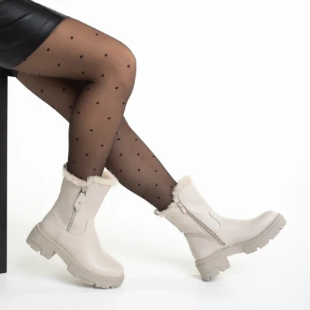 Дамски боти  бежови  от еко кожа  Pallie