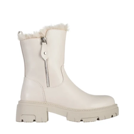 Дамски боти  бежови  от еко кожа  Pallie