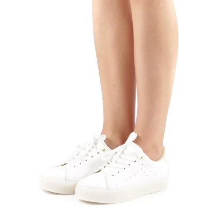 Дамски спортни обувки Pompilia Бели с жълто