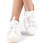 Дамски спортни обувки Pompilia Бели с жълто