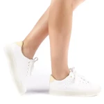 Дамски спортни обувки Pompilia Бели с жълто