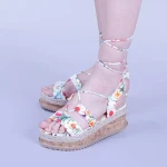 Дамски сандали Afina бели на цветя