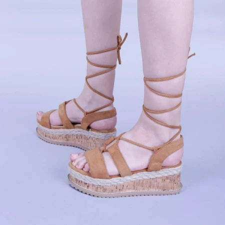 Дамски сандали Afina камел