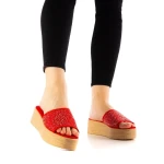 Дамски чехли Minodora червени