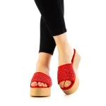 Дамски чехли Minodora червени