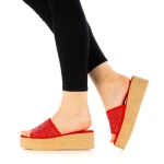 Дамски чехли Minodora червени