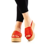 Дамски чехли Minodora оранжеви