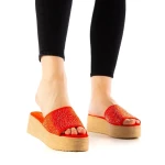 Дамски чехли Minodora оранжеви