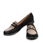 Дамски мокасини Mercy черни с надпис