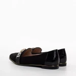 Дамски мокасини черни от текстилен материал  Norah