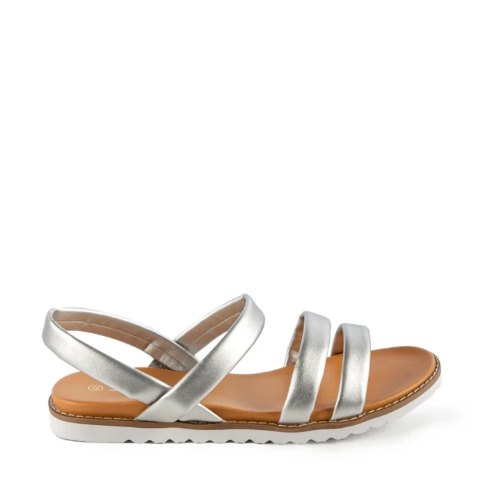 Дамски сандали  Hagara сребристи