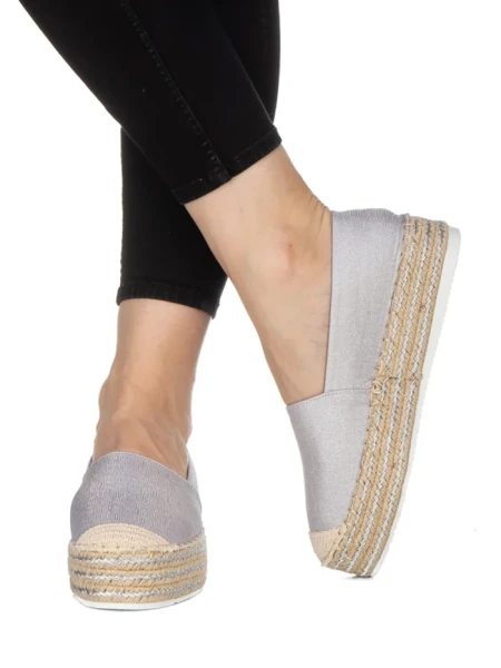 Дамски еспадрили  Drina сребристи