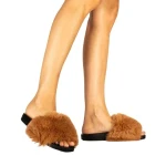 Дамски чехли Connie камел