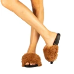 Дамски чехли Connie камел