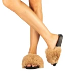 Дамски чехли Connie бежови