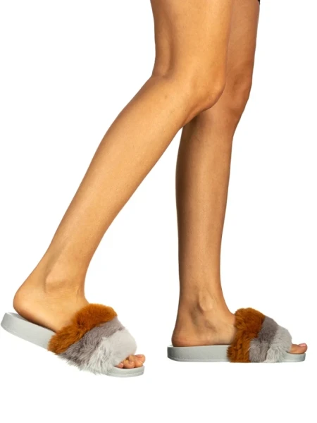 Дамски чехли Drima сиви