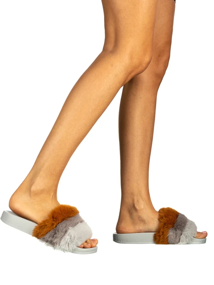 Дамски чехли Drima сиви