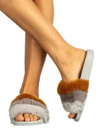 Дамски чехли Drima сиви