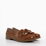 Дамски мокасини камел от еко кожа  Jevi