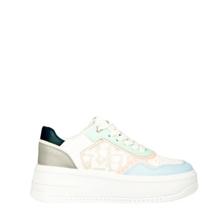 Дамски спортни обувки Asiona бели с розово и синьо