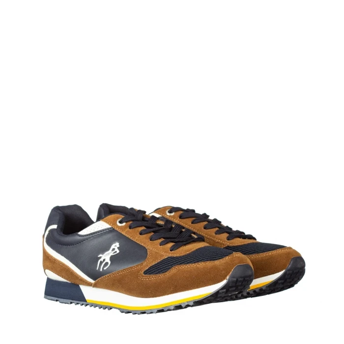 Мъжки спортни обувки Gionopol сини с камел