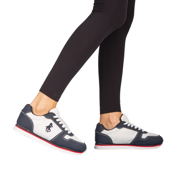 Дамски спортни обувки Corny бели със синьо