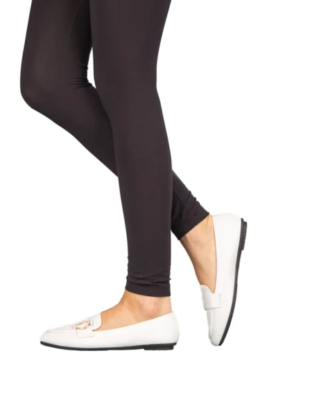 Дамски мокасини Komi бели