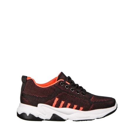 Дамски спортни обувки  черни с розово  от текстилен материал  Morison