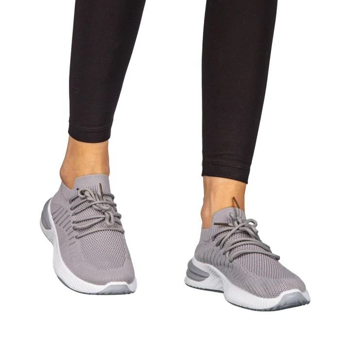 Дамски спортни обувки  сиви  от текстилен материал  Moretti