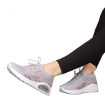 Дамски спортни обувки  сиви  от текстилен материал  Ikel