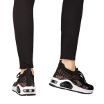 Дамски спортни обувки  черни с бяло от текстилен материал  Ikel