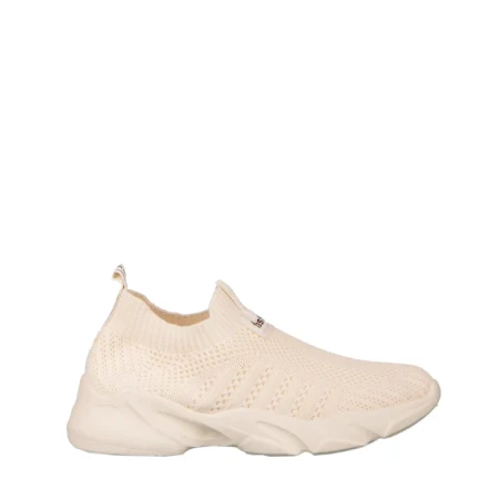 Дамски спортни обувки бежови  от текстилен материал  Flove