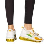 Дамски спортни обувки жълти от еко кожа и текстилен материал  Tursa