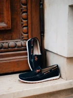 Мъжки мокасини черни от еко кожа Sambe