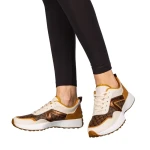 Дамски спортни обувки  камел от еко кожа Mirafa